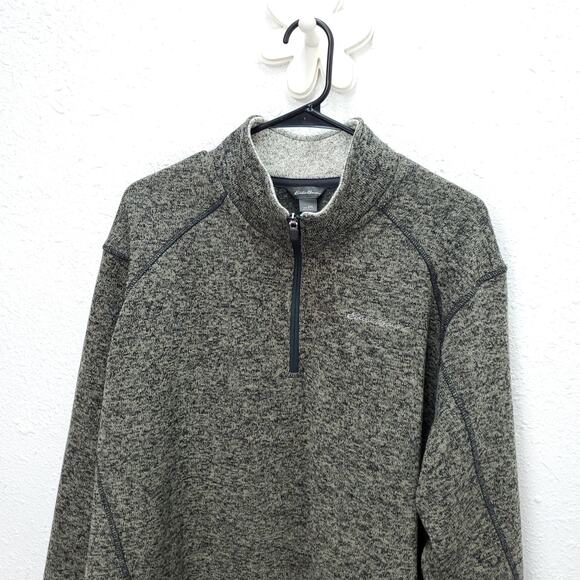 EDDIE BAUER Men's Fleece Pullover Heathered 3/4 Zip Jacket - Picture 2 of 10
